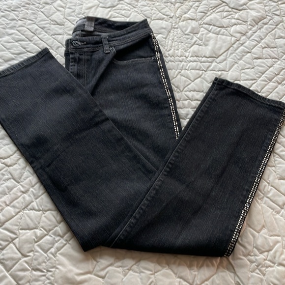 Platinum Black Jeans w/Rhinestones Size 1 Reg - Picture 8 of 10
